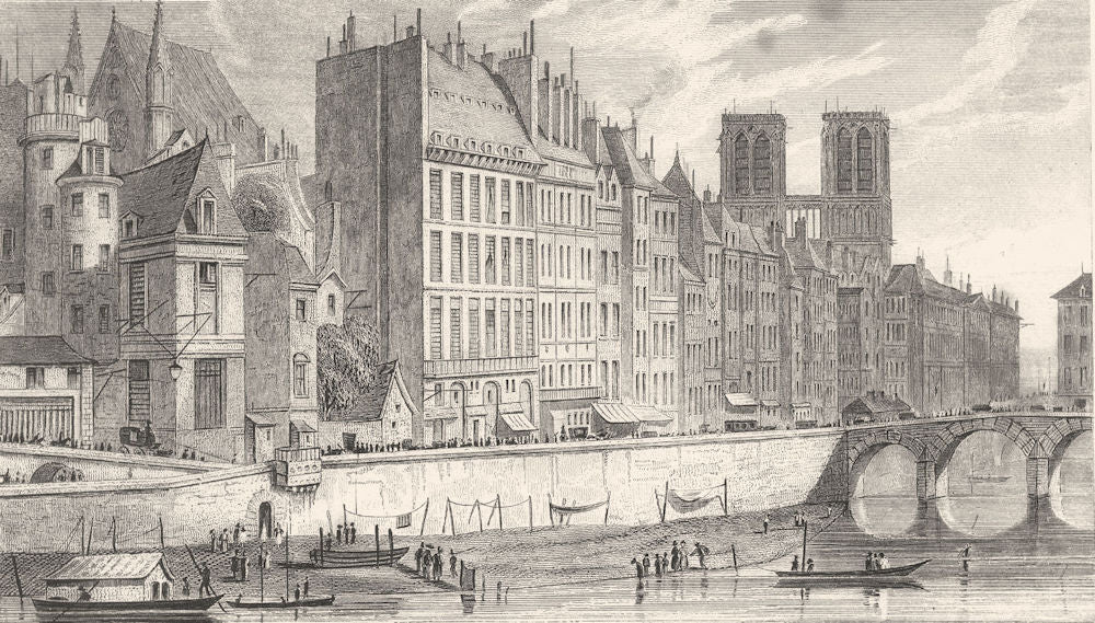 PARIS. Quai des Orfevres 1831 old antique vintage print picture